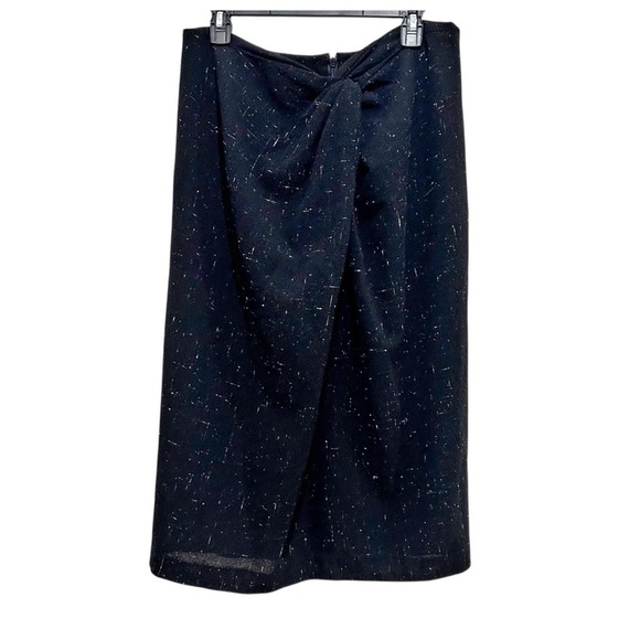 Vintage Donna Karan Signature Midi Skirt Black Size 14 Lightweight Wool NWT - Picture 1 of 8